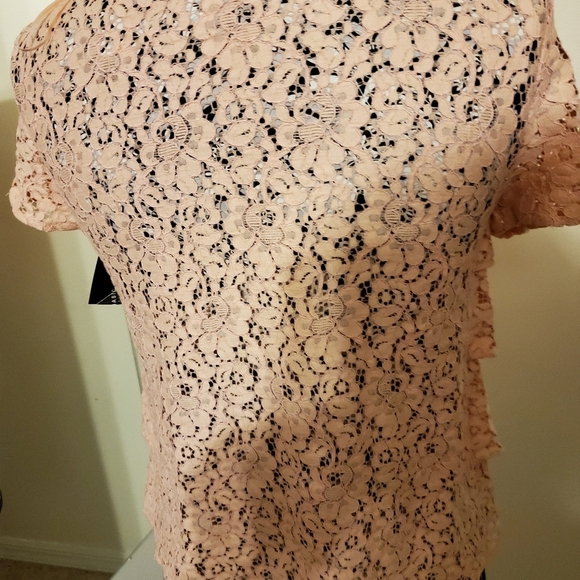 Zara basics tierred lacey blouse office career wear - Picture 4 of 5